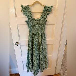 Hill House Green Patterned Nap Dress